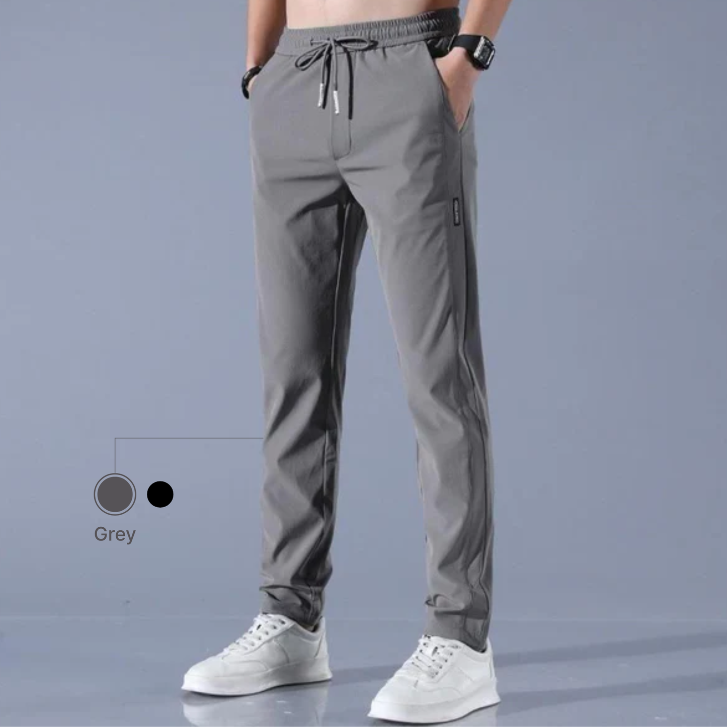 Men's Lycra Daily Wear Track Pants - Combo of 2, Black + Grey