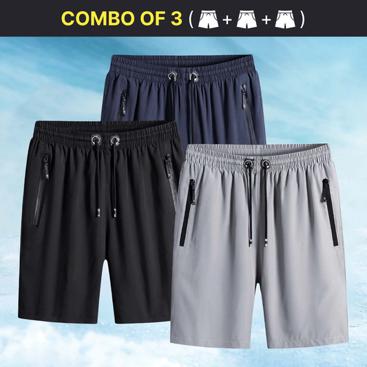 Men's Cotton Polyester Shorts - Combo of 3