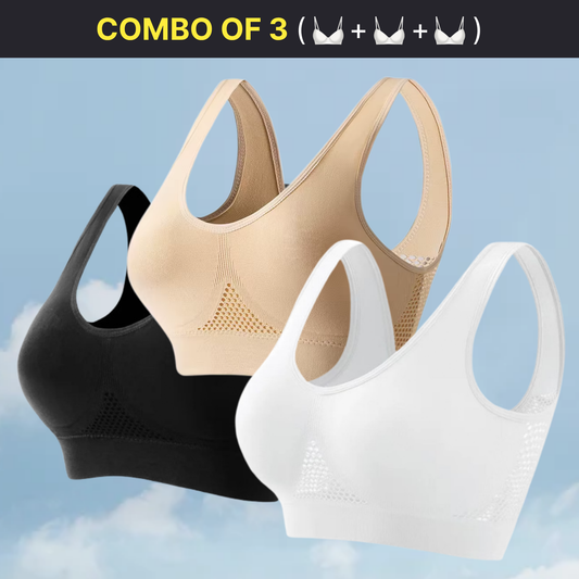 Women's Multicolor Air Bra – Combo of 3, Free Size