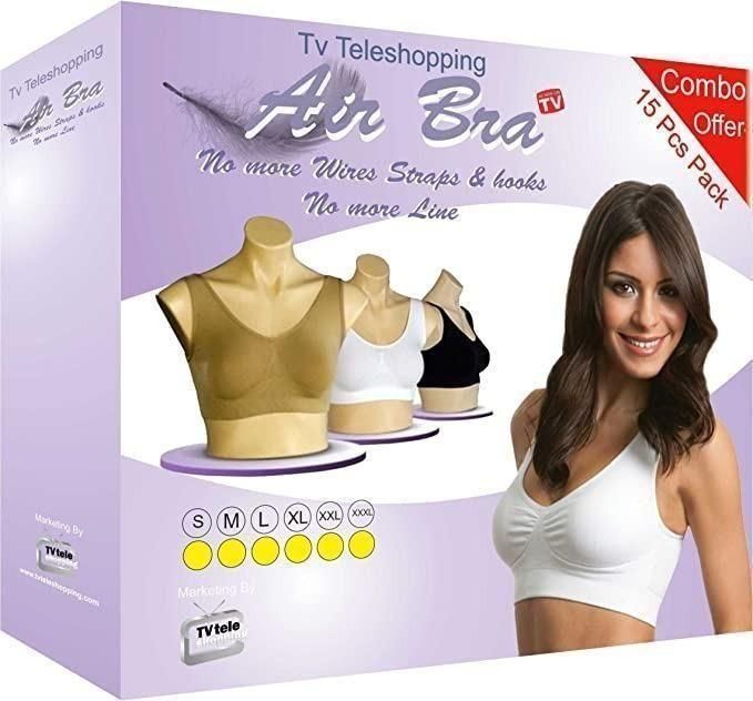 Women's Multicolor Air Bra – Combo of 3, Free Size