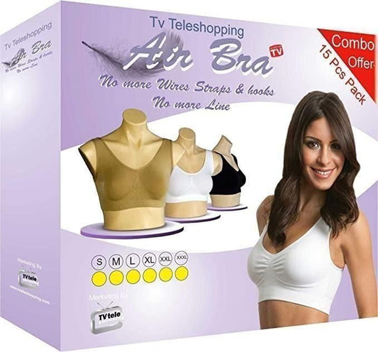 Women's Multicolor Air Bra – Combo of 3, Free Size